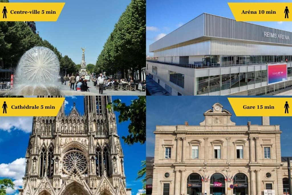 Forum Champagne Grand T2 Climatise Vue Cathedrale Reims Bagian luar foto